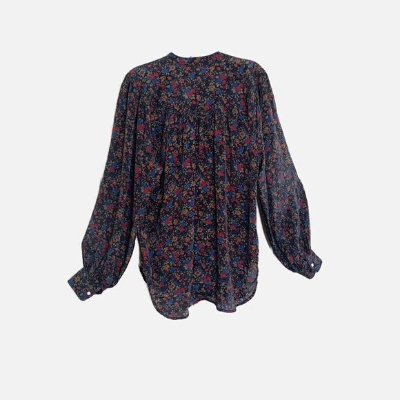 Polo Ralph Lauren Multicolor Fall Floral Print Tie Neck Shirt Blouse Size Small - Picture 12 of 15